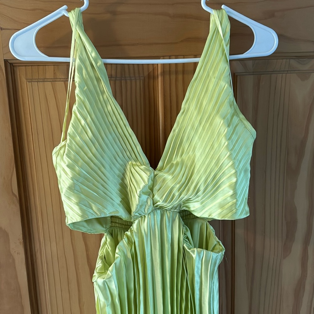 Green long dress